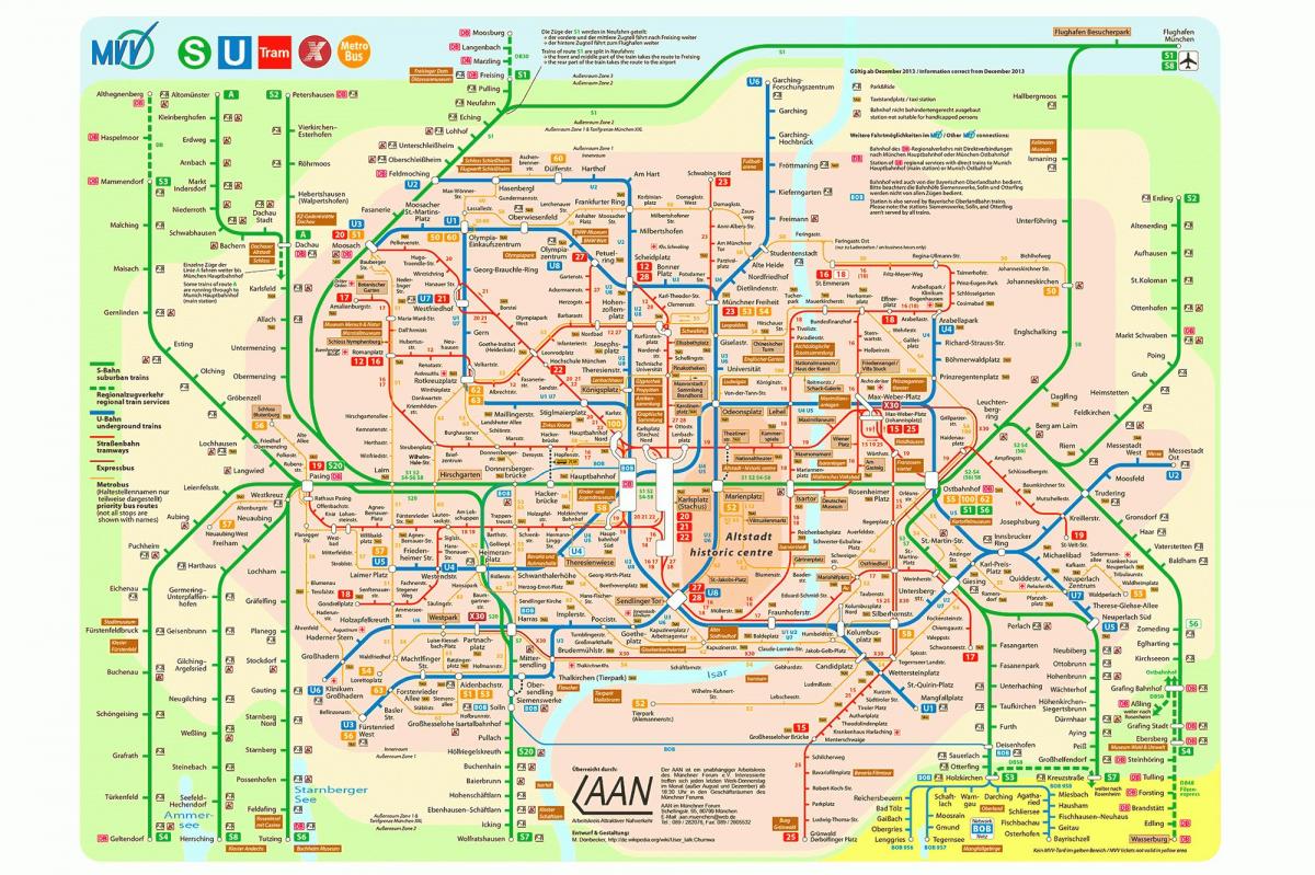 뮌헨의 대중 교통 지도